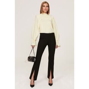 OSMAN YOUSEFZADA Off White Drapey Long Sleeve Draped Tie Blouse Top Size 8